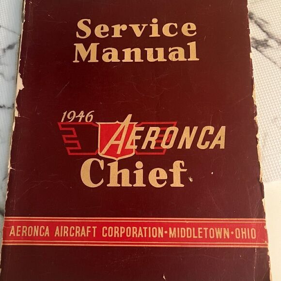1946 Aeronca Chief Model 11A Airplane Rare Vintage Service Manual - Picture 1 of 8